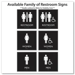 New 8 in. x 8 in. Women Accessible Plastic ADA Sign - Clear/White Floor Signs