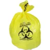Clearance 30 in. x 43 in. 30 gal. 1.3 mil Healthcare Biohazard Printed Can Liners - Yellow (200/Carton) Trash & Waste Bins
