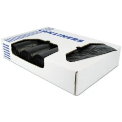46 in. x 50 in. 1.35 mil 56 gal. Reprocessed Resin Can Liners - Black (100/Carton) Trash & Waste Bins