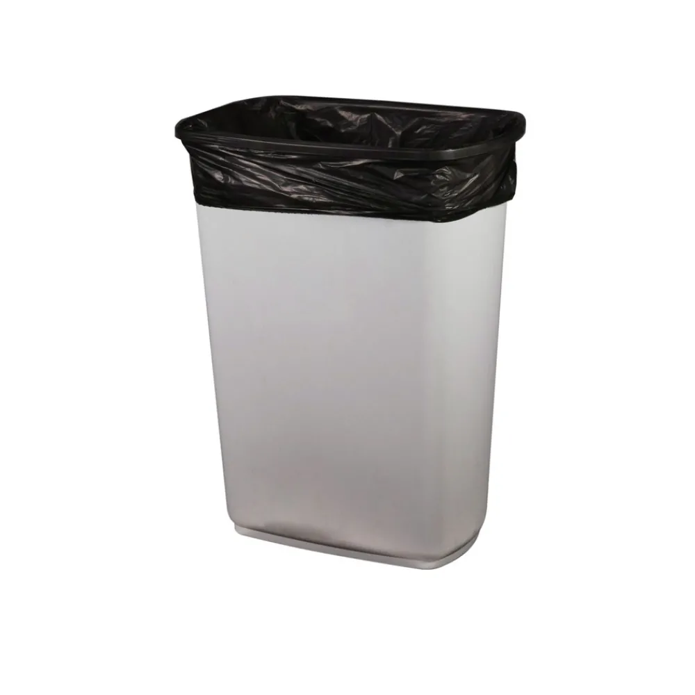 46 in. x 50 in. 1.35 mil 56 gal. Reprocessed Resin Can Liners - Black (100/Carton) Trash & Waste Bins