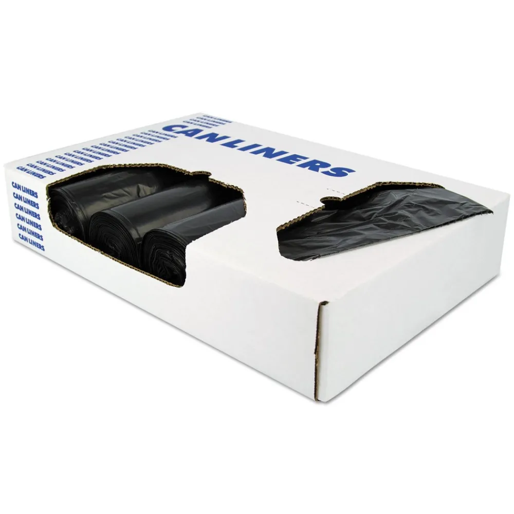 Outlet Low-Density 55 Gallon 1.5 mil 36 in. x 58 in. Repro Can Liners - Black (100/Carton) Storage & Organization