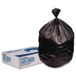 Hot X-Liner Reprocessed Liners 60 gal 2 mil 38 x 58 Black Perforated Roll (100/Carton) Trash & Waste Bins