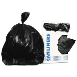 New X8046QK 45 Gallon 2 mil 40 in. x 46 in. Low-Density Repro Can Liners - Black (100/Carton) Cleaning & Janitorial Supplies
