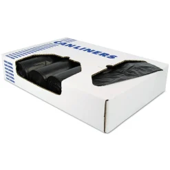 New X8046QK 45 Gallon 2 mil 40 in. x 46 in. Low-Density Repro Can Liners - Black (100/Carton) Cleaning & Janitorial Supplies