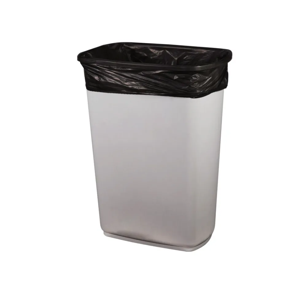 New X8046QK 45 Gallon 2 mil 40 in. x 46 in. Low-Density Repro Can Liners - Black (100/Carton) Cleaning & Janitorial Supplies
