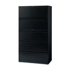 36 in. x 18.62 in. x 67.62 in. 5 Letter/Legal/A4-Size File Drawers Lateral File Cabinet - Black Office Furniture & Lighting