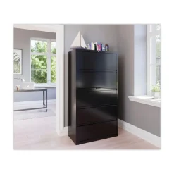 36 in. x 18.62 in. x 67.62 in. 5 Letter/Legal/A4-Size File Drawers Lateral File Cabinet - Black Office Furniture & Lighting