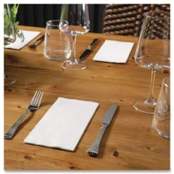 Clearance Linen-Like 16 in. x 16 in. Flat Pack Dinner Napkins - White (1000/Carton) Paper & Dispensers