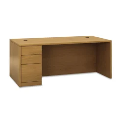 Discount 72 in. x 36 in. x 29.5 in. 10500 Series L Workstation Left Pedestal Desk with Full-Height Pedestal - Harvest Office Furniture & Lighting