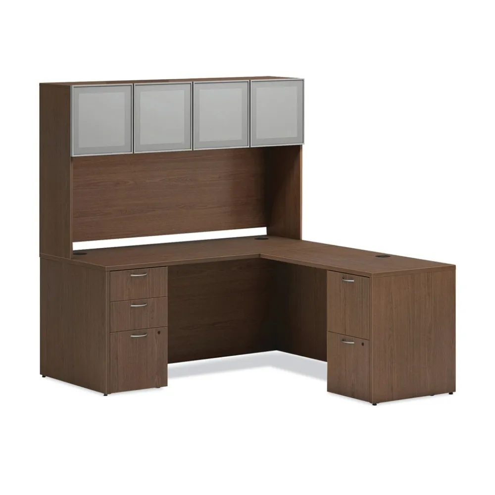 Best 48 in. x 24 in. x 29 in. Reversible (Left or Right) Mod Return Shell - Sepia Walnut Office Furniture & Lighting