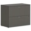 Hot 2 Legal/Letter-Size File Drawers 36 in. x 20 in. x 29 in. Mod Lateral File - Slate Teak Office Furniture & Lighting