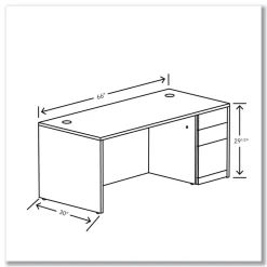 New 10500 Series 66 in. x 30 in. x 29.5 in. Single Pedestal Desk - Pinnacle Office Furniture & Lighting