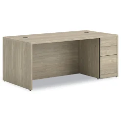New 10500 Series 72 in. x 36 in. x 29.5 in. Single Full-Height Pedestal Desk - Kingswood Walnut Office Furniture & Lighting