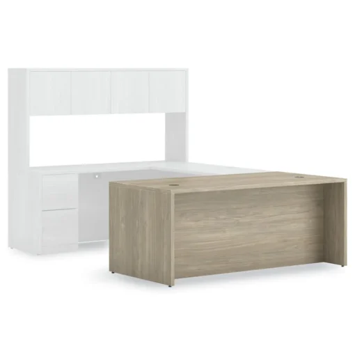 New 10500 Series 72 in. x 36 in. x 29.5 in. Single Full-Height Pedestal Desk - Kingswood Walnut Office Furniture & Lighting