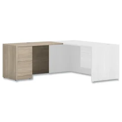 Online 10500 Series Full-Height Right Pedestal 48 in. x 24 in. x 29.5 in. Return - Kingswood Walnut Office Furniture & Lighting