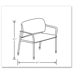 Clearance Accommodate Series 33.5 in. x 21.5 in. x 32.5 in. Bariatric Chair with Arms - Elysian Seat/Back, Charblack Legs Office Furniture & Lighting