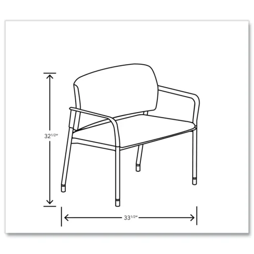 Clearance Accommodate Series 33.5 in. x 21.5 in. x 32.5 in. Bariatric Chair with Arms - Elysian Seat/Back, Charblack Legs Office Furniture & Lighting