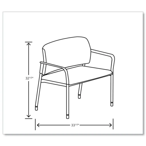 Outlet Accommodate Series 33.5 in. x 21.5 in. x 32.5 in. Bariatric Chair with Arms - Flint Seat/Back, Charblack Legs Office Furniture & Lighting