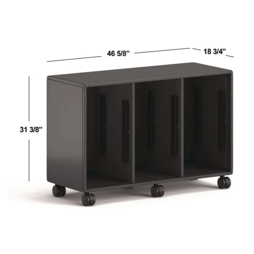 Clearance Class-ifi 46.63 in. x 18.75 in. x 31.38 in. Three-Wide Tote Storage Cabinet - Charcoal Gray Office Furniture & Lighting