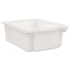 Flagship 12.75 in. x 16 in. x 6 in. 1 Section Storage Bins - Translucent White Desk Accessories & Office Organizers