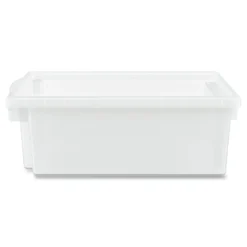 Flagship 12.75 in. x 16 in. x 6 in. 1 Section Storage Bins - Translucent White Desk Accessories & Office Organizers