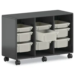 Flagship 12.75 in. x 16 in. x 6 in. 1 Section Storage Bins - Translucent White Desk Accessories & Office Organizers