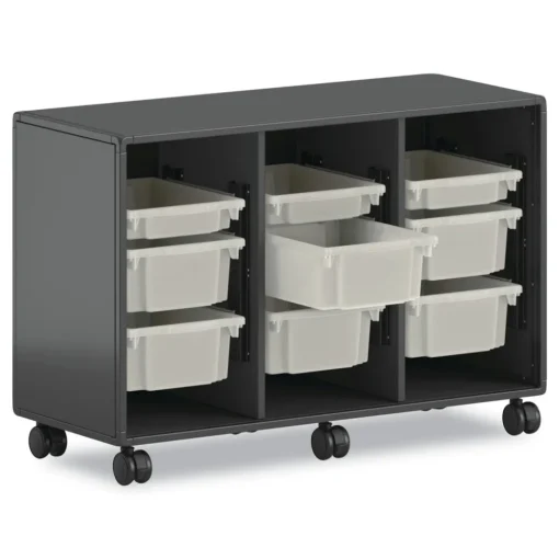 Flagship 12.75 in. x 16 in. x 6 in. 1 Section Storage Bins - Translucent White Desk Accessories & Office Organizers