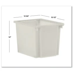 Discount Flagship 12.75 in. x 16 in. x 12 in. 1 Section Storage Bins - Translucent White Desk Accessories & Office Organizers