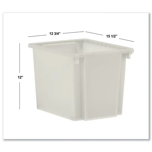 Discount Flagship 12.75 in. x 16 in. x 12 in. 1 Section Storage Bins - Translucent White Desk Accessories & Office Organizers