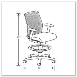 Clearance Ignition 2.0 ReActiv 22.88 in. to 31.75 in. Seat Height Low-Back Task Stool - Elysian Seat/Charcoal Back/Black Base Office Furniture & Lighting