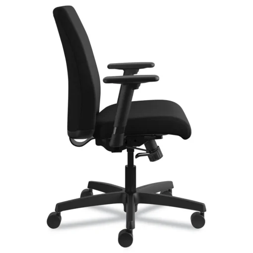 Hot Ignition Series 17 in. to 21.5 in. Seat Height Supports Up to 300 lb Fabric Low-Back Task Chair - Black Office Furniture & Lighting