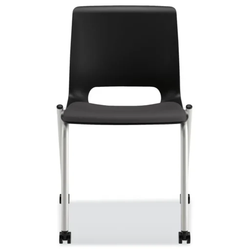 Outlet Motivate 300 lbs. Capacity Four-Leg Stacking Chair - Onyx/Black/Platinum (2-Piece/Carton) Office Furniture & Lighting