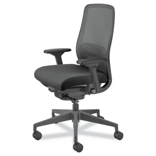 Best Nucleus Series 16.63 to 21.13 Seat Height Supports Up to 300 lb Recharge Task Chair - Black Seat/Back, Black Base Office Furniture & Lighting