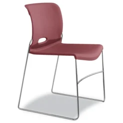 Hot Olson Supports Up to 300 lbs., Stacker High Density Chair - Mulberry Seat/Back/Chrome Base (4 Chairs/Carton) Office Furniture & Lighting