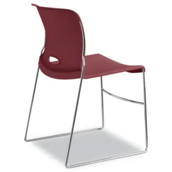 Hot Olson Supports Up to 300 lbs., Stacker High Density Chair - Mulberry Seat/Back/Chrome Base (4 Chairs/Carton) Office Furniture & Lighting