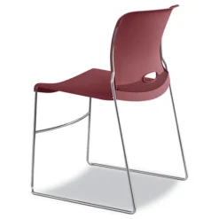 Hot Olson Supports Up to 300 lbs., Stacker High Density Chair - Mulberry Seat/Back/Chrome Base (4 Chairs/Carton) Office Furniture & Lighting