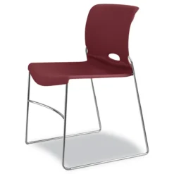 Hot Olson Supports Up to 300 lbs., Stacker High Density Chair - Mulberry Seat/Back/Chrome Base (4 Chairs/Carton) Office Furniture & Lighting