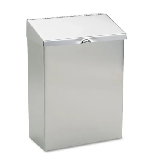 Clearance 8 in. x 4 in. x 11 in. Wall Mount Sanitary Napkin Receptacle - Stainless Steel Trash & Waste Bins