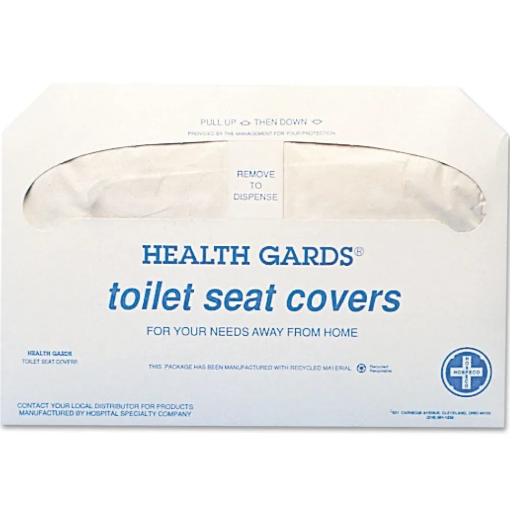 New Health Gards 14.25 in. x 16.5 in. Toilet Seat Covers - White (5000/Carton) Cleaning & Janitorial Supplies