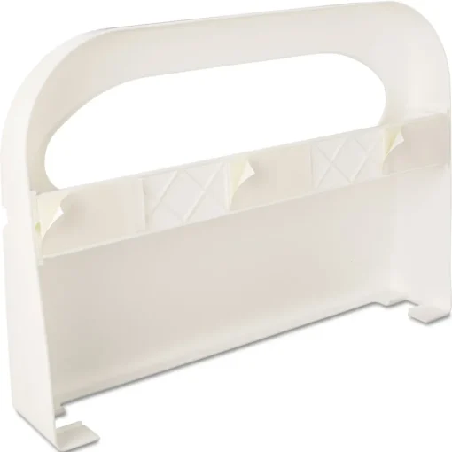 Health Gards 16 in. x 3.25 in. x 11.5 in. Half-Fold Toilet Seat Cover Dispenser - White (2/Box) Cleaning & Janitorial Supplies