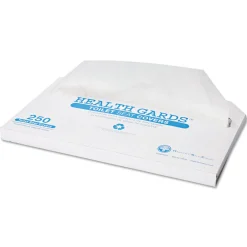 Outlet Health Gards 14.25 in. x 16.5 in. Half-Fold Toilet Seat Covers - White (250-Piece/Pack, 10-Pack/Carton) Cleaning & Janitorial Supplies