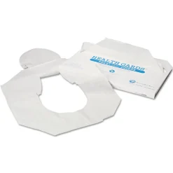 Clearance Health Gards Half-Fold 14.25 in. x 16.5 in. Toilet Seat Covers - White (1000/Carton) Cleaning & Janitorial Supplies