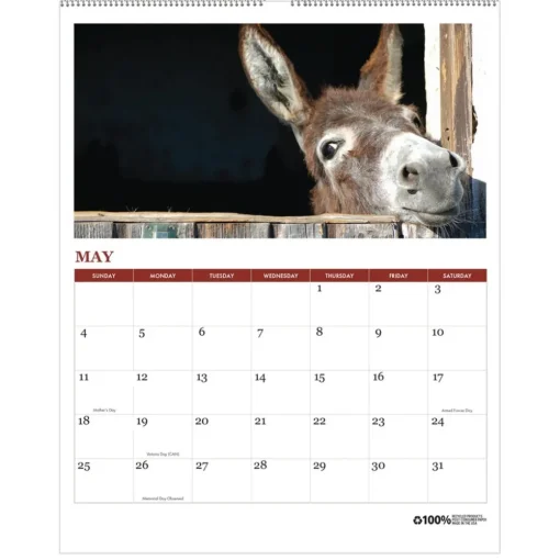 Hot 11 in. x 14 in. 12-Month (Jan-Dec 2026) 100 Percent Recycled Farm Life Wall Calendar - White/Multicolor Sheets Calendars & Planners