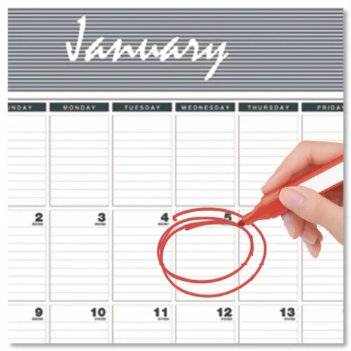 Outlet 22 in. x 31.25 in. 12-Month (Jan-Dec 2026) Bar Harbor Recycled Wirebound Monthly Wall Calendar - White/Blue/Gray Sheets Calendars & Planners