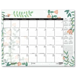 Discount 22 in. x 17 in. 12-Month (Jan-Dec) 2026 Recycled Desk Pad Calendar - Wild Flowers Artwork Calendars & Planners