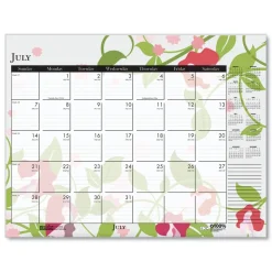 Discount 22 in. x 17 in. 12-Month (Jan-Dec) 2026 Recycled Desk Pad Calendar - Wild Flowers Artwork Calendars & Planners