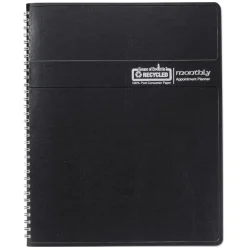 Discount 11 in. x 8.5 in. 14-Month (Dec 2025-Jan 2027) Recycled Ruled Monthly Planner - Black Cover Calendars & Planners