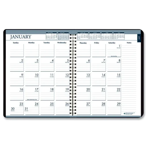 Sale 8.75 in. x 6.88 in. 12-Month (Jan-Dec 2026) Recycled 7-Day Planner - Black Cover Calendars & Planners