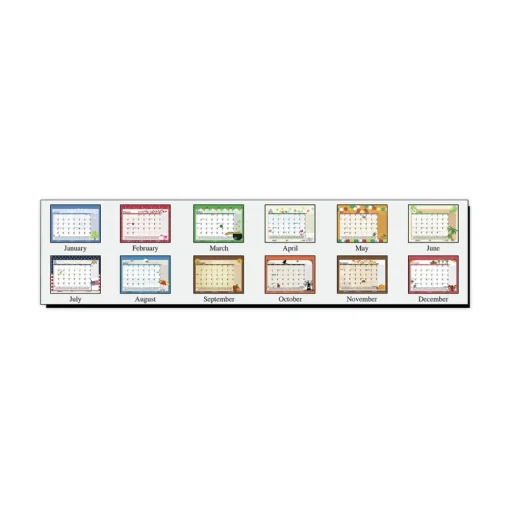 Outlet 18.5 in. x 13 in. 12-Month (Jan-Dec) 2026 Recycled Desk Pad Calendar - Illustrated Seasons Artwork/Black Binding/Corners Calendars & Planners