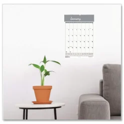New 8.5 in. x 11 in. 12-Month (Jan-Dec 2026) Bar Harbor Recycled Wirebound Monthly Wall Calendar - White/Blue/Gray Sheets Calendars & Planners